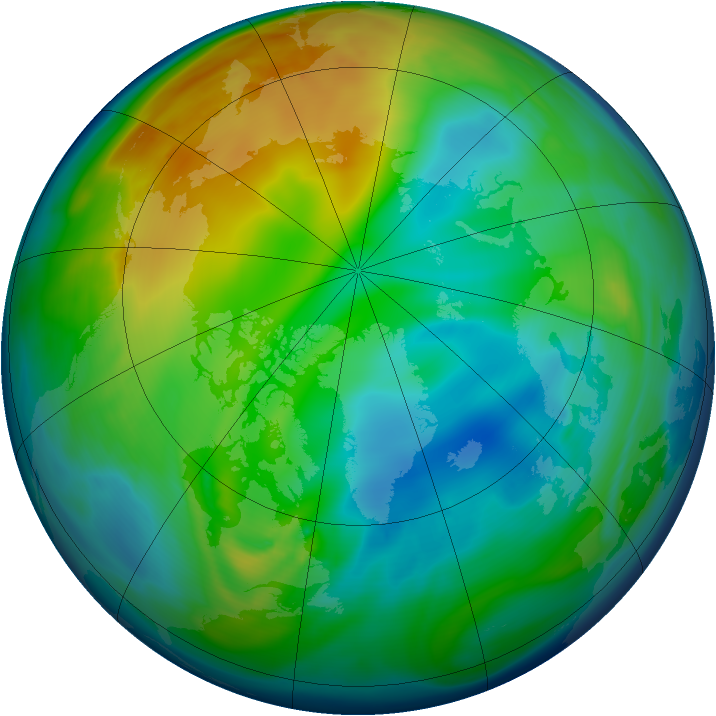 Arctic ozone map for 13 December 2005